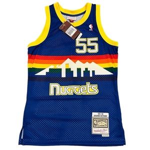 Mens Mitchell & Ness NBA Swingman Road Jersey Nuggets 91 Dikembe Mutombo